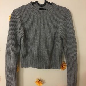 Brandy Melville Gray Cropped Sweater